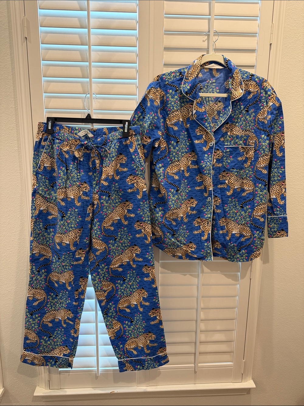 Printfresh Royal Blue Leopard Print Kids Pajama Set
